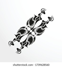 Patrón blanco-negro para un tatuaje sobre un fondo claro. Ilustración vectorial.