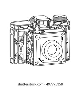 Black-white photocamera isolated