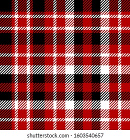 Black,White and Red colors modern tartan plaid Scottish seamless pattern.Texture from tartan, plaid, tablecloths, clothes, shirts, dresses, paper, bedding, blankets and other textile products.