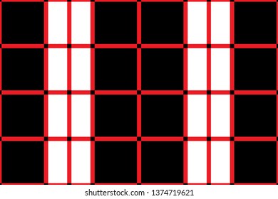 Black,white and red Gingham pattern.Texture from rhombus for - plaid,tablecloths,shirts,dresses,paper,bedding,blankets,quilts and other textile products.Vector illustration. - Vector