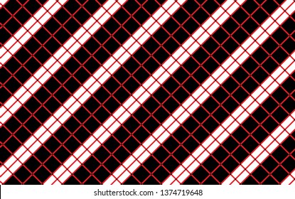 Black,white and red Gingham pattern.Texture from rhombus for - plaid,tablecloths,shirts,dresses,paper,bedding,blankets,quilts and other textile products.Vector illustration. - Vector