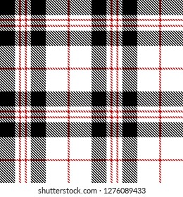 Black,white and red tartan plaid Scottish seamless pattern.Texture from tartan, plaid, tablecloths, clothes, shirts,dresses, paper, bedding, blankets and other textile.
