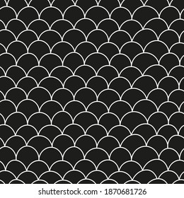 black-white scaly seamless pattern. monochrome texture for background