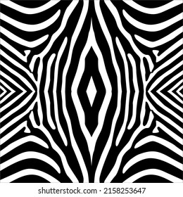 Black-White Stripes Lines Motifs Pattern Inspired by Zebra. Decoration for Interior, Exterior, Carpet, Textile, Garment, Cloth, Silk, Tile, Plastic, Paper, Wrapping, Wallpaper, Pillow, Background, Ect