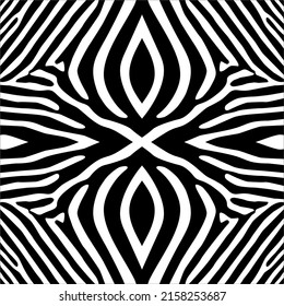 Black-White Stripes Lines Motifs Pattern Inspired by Zebra. Decoration for Interior, Exterior, Carpet, Textile, Garment, Cloth, Silk, Tile, Plastic, Paper, Wrapping, Wallpaper, Pillow, Background, Ect