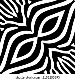 Black-White Stripes Lines Motifs Pattern Inspired by Zebra. Decoration for Interior, Exterior, Carpet, Textile, Garment, Cloth, Silk, Tile, Plastic, Paper, Wrapping, Wallpaper, Pillow, Background, Ect