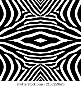 Black-White Stripes Lines Motifs Pattern Inspired by Zebra. Decoration for Interior, Exterior, Carpet, Textile, Garment, Cloth, Silk, Tile, Plastic, Paper, Wrapping, Wallpaper, Pillow, Background, Ect