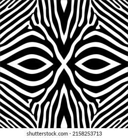 Black-White Stripes Lines Motifs Pattern Inspired by Zebra. Decoration for Interior, Exterior, Carpet, Textile, Garment, Cloth, Silk, Tile, Plastic, Paper, Wrapping, Wallpaper, Pillow, Background, Ect