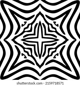 Black-White Stripes Lines Motifs Pattern Inspired by Zebra. Decoration for Interior, Exterior, Carpet, Textile, Garment, Cloth, Silk, Tile, Plastic, Paper, Wrapping, Wallpaper, Pillow, Background, Ect