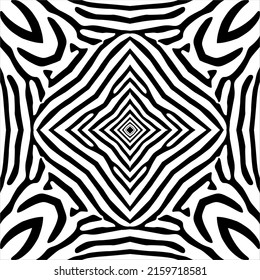 Black-White Stripes Lines Motifs Pattern Inspired by Zebra. Decoration for Interior, Exterior, Carpet, Textile, Garment, Cloth, Silk, Tile, Plastic, Paper, Wrapping, Wallpaper, Pillow, Background, Ect