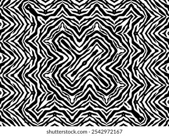 Patrón de líneas de rayas negras y blancas inspirado en la cebra. Decoración para el interior, exterior, alfombra, materia textil, ropa, paño, seda, azulejo, plástico, papel, envoltura, Fondo de pantalla, almohada, fondo, etc