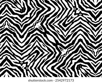 Black-White Stripes Lines Motifs Pattern Inspired by Zebra. Decoration for Interior, Exterior, Carpet, Textile, Garment, Cloth, Silk, Tile, Plastic, Paper, Wrapping, Wallpaper, Pillow, Background, Etc