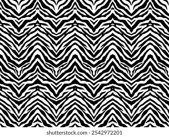 Black-White Stripes Lines Motifs Pattern Inspired by Zebra. Decoration for Interior, Exterior, Carpet, Textile, Garment, Cloth, Silk, Tile, Plastic, Paper, Wrapping, Wallpaper, Pillow, Background, Etc