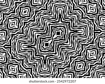 Black-White Stripes Lines Motifs Pattern Inspired by Zebra. Decoration for Interior, Exterior, Carpet, Textile, Garment, Cloth, Silk, Tile, Plastic, Paper, Wrapping, Wallpaper, Pillow, Background, Etc