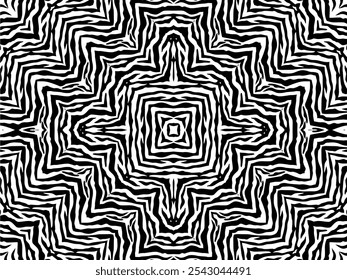 Black-White Stripes Lines Motifs Pattern Inspired by Zebra. Decoration for Interior, Exterior, Carpet, Textile, Garment, Cloth, Silk, Tile, Plastic, Paper, Wrapping, Wallpaper, Pillow, Background, Etc