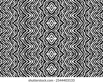 Black-White Stripes Lines Motifs Pattern Inspired by Zebra. Decoration for Interior, Exterior, Carpet, Textile, Garment, Cloth, Silk, Tile, Plastic, Paper, Wrapping, Wallpaper, Pillow, Background, Etc