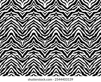 Black-White Stripes Lines Motifs Pattern Inspired by Zebra. Decoration for Interior, Exterior, Carpet, Textile, Garment, Cloth, Silk, Tile, Plastic, Paper, Wrapping, Wallpaper, Pillow, Background, Etc