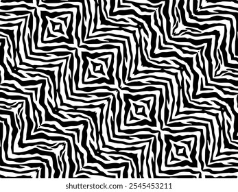 Padrão de motivos de linhas de listras preto-branco inspirado em zebra. Decoração Para Interior, Exterior, Tapete, Têxtil, Vestuário, Pano, Seda, Telha, Plástico, Papel, Envoltório, Papel De Parede, Travesseiro, Fundo, Etc