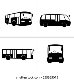 black&white vector bus icons
