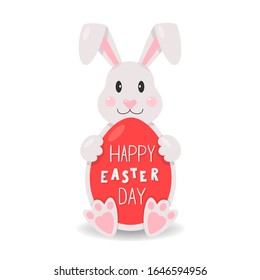 Black-white vector illustration. In the shape of an egg with the inscription Happy Easter. Hand lettering. Elements and text are drawn by hand, isolated on a white background.