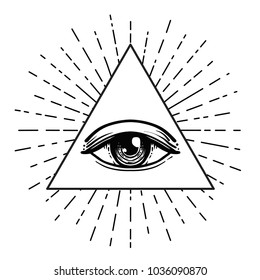 All Seeing Eye Black Illuminati Symbol Stock Vector (Royalty Free)  1661527969