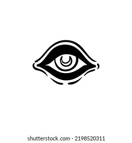 Blackwork Tattoo Flash. Eye Of Providence. Masonic Symbol. All Seeing Eye Inside Triangle Pyramid. New World Order. Sacred Geometry, Religion, Spirituality, Occultism. Isolated Vector Illustration