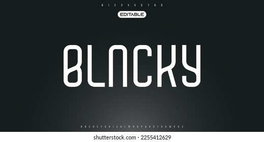 Blacky Modern abstract digital tech font. Logo creative font, type, technology, movie, digital, music, movie. Fonts and illustration in vector format. Luxury Font.