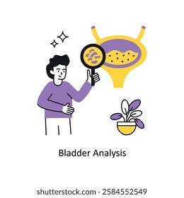 Bladder Analysis Concept vector illustration.  isolated on white Background. 