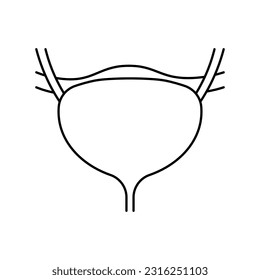 Bladder, anatomy flat line icon. Human bladder vector illustration. Outline pictograms for medical clinic