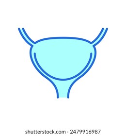 Bladder anatomy icon, human anatomy body