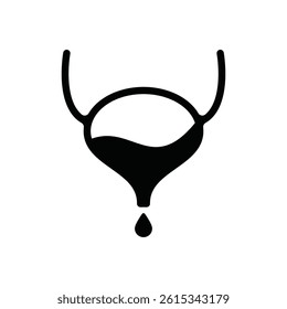Bladder black and white flat vector icon and symbol design