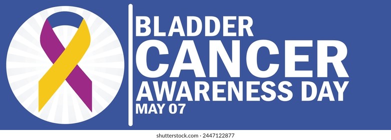 Bladder Cancer Awareness Day wallpaper with shapes and typography. May 07. Bladder Cancer Awareness Day, background