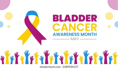 Bladder Cancer Awareness Month background or banner design template celebrate in may