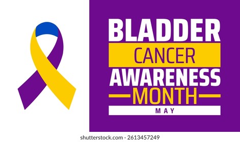 Bladder Cancer Awareness Month background banner or poster design template. observed every year in May. Holiday concept. Use to any Template, card, poster, placard, template.