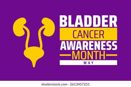 Bladder Cancer Awareness Month background banner or poster design template. observed every year in May. Holiday concept. Use to any Template, card, poster, placard, template.