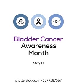 Bladder cancer awareness month observed each year in May.Vector illustration template background design.