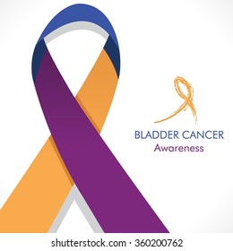 Bladder cancer awareness - purple,blue & marigold ribbon color