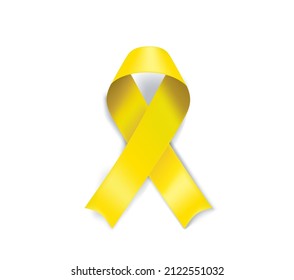 Bladder Cancer Awareness Symbol Yellow Ribbon Stock Vector (Royalty ...