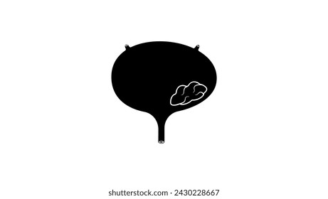 Bladder cancer,, black isolated silhouette