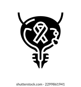 bladder cancer glyph icon vector. bladder cancer sign. isolated symbol illustration