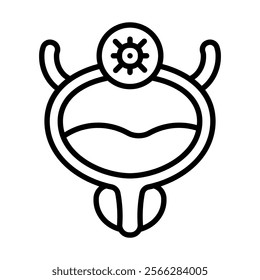 Bladder Cancer icon line vector illustration