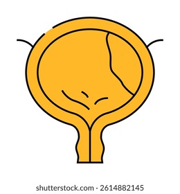 bladder cancer line icon vector. bladder cancer sign. isolated symbol illustration