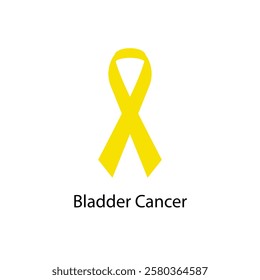 Bladder cancer ribbon isolated on white background Vector illustration