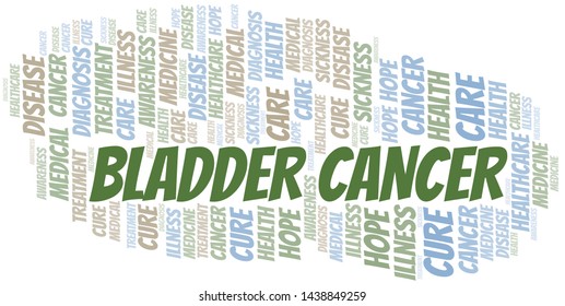 Bladder Cancer word cloud. Vector made with text only.