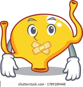 Bladder cartoon character style with mysterious silent gesture