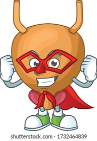 Bladder cartoon design concept dressed as Super hero