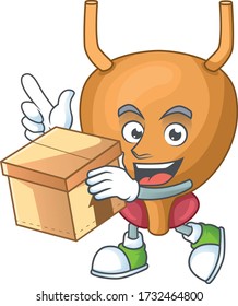 Bladder cartoon design style having gift box