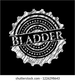 Bladder chalk emblem written on a blackboard