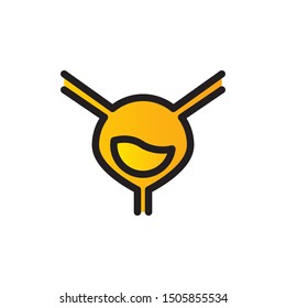 bladder filled line icon sign. bladder symbol, logo illustration. Different style icons set. Pixel perfect vector graphics - Vector