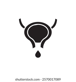 Bladder flush icon black and white vector outline sign